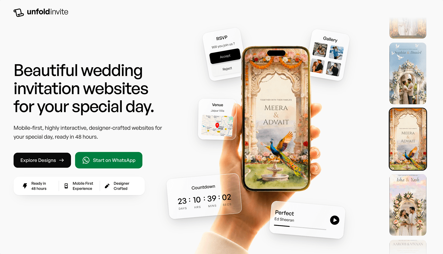 UnfoldInvite wedding invitation website